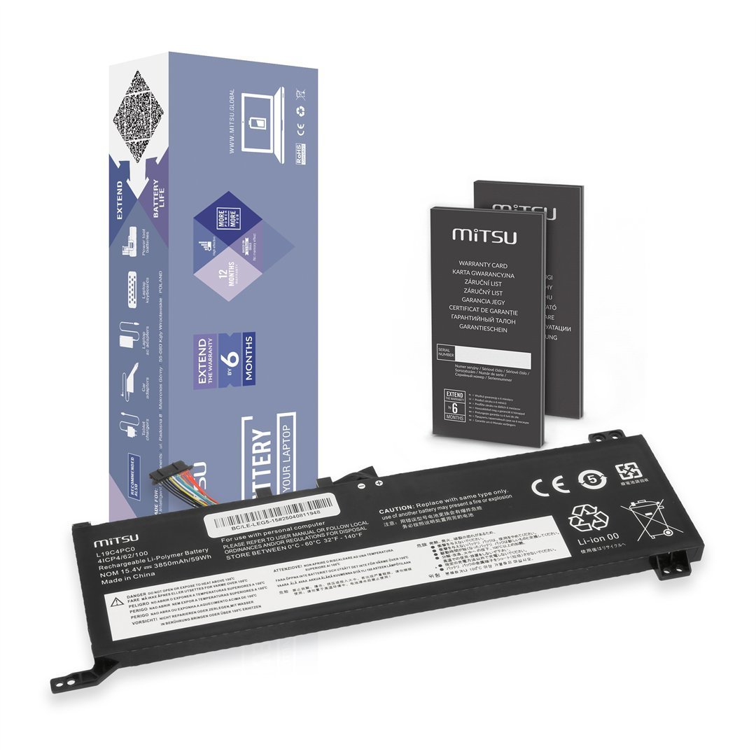 Bateria Mitsu Bateria L19C4PC0 L19M4PC0 do Lenovo Legion 5 15IMH05 Legion 5 15ARH05H