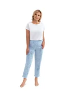 Piżamy damskie - DŁUGIE SPODNIE DAMSKIE L NIEBIESKIE Z KIESZENIAMI DO SZPITALA SANATORIUM BAWEŁNIANE - miniaturka - grafika 1