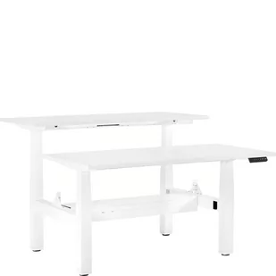 Biurko Regulowane Elektrycznie Fighter Double Desk Białe Unique - Biurka - miniaturka - grafika 1