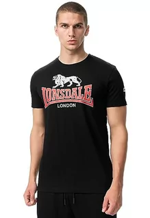 Koszulki męskie - Lonsdale Cromane T-shirt męski, czarny/czerwony/szary, L, 117443 - grafika 1