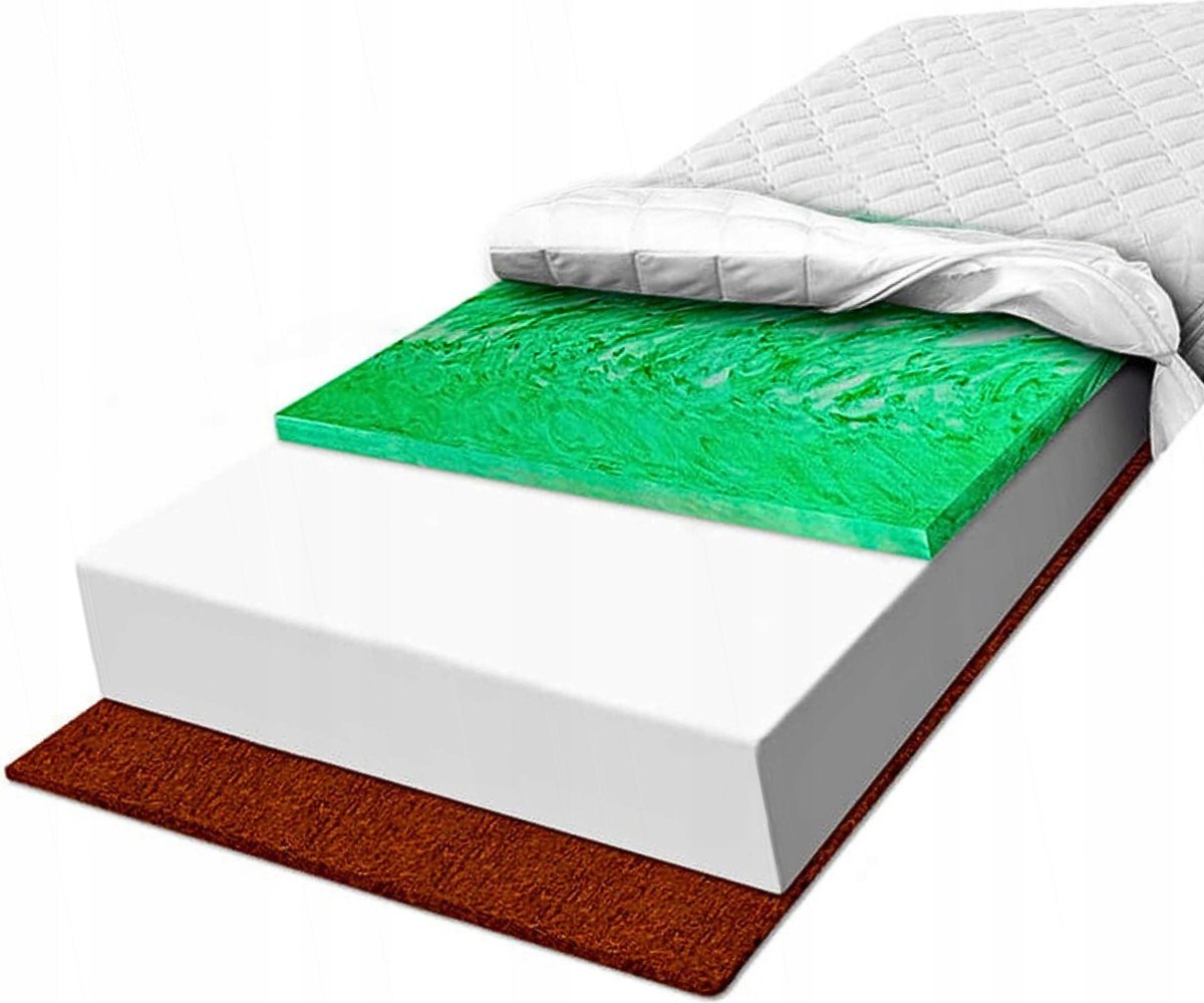 Materac piankowy 80x200x10 VERDE sprężysta z kokosem usztywniony H1 H2
