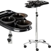 Meble fryzjerskie - Pomocnik fryzjerski stalowy do salonu T0152 wózek stolik na kółkach do farbowania - miniaturka - grafika 1