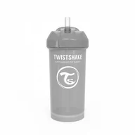 Bidony dla dzieci - Twistshake Butelka ze słomką 360 ml 12 + m Pastelowy szary # Wpisz kod MDL5PL55 i uzyskaj dodatkowe 20 % rabatu na ten produkt promocja do 17.05.2020 - miniaturka - grafika 1