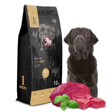 1DOG ADULT 12KG BEEF WOŁOWINA M/L BEZ ZBÓŻ
