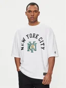 Koszulki męskie - Champion T-Shirt 220003 Biały Boxy Fit - miniaturka - grafika 1