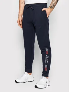 Tommy Hilfiger Spodnie dresowe Th Stretch UM0UM02432 Granatowy Regular Fit - Spodnie sportowe męskie - miniaturka - grafika 1