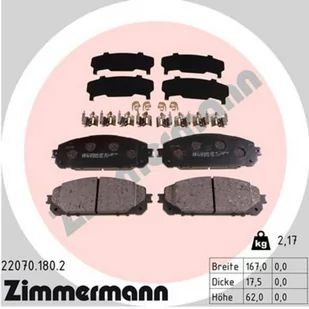 Klocki hamulcowe - komplet ZIMMERMANN 22070.180.2 - Klocki hamulcowe - miniaturka - grafika 1