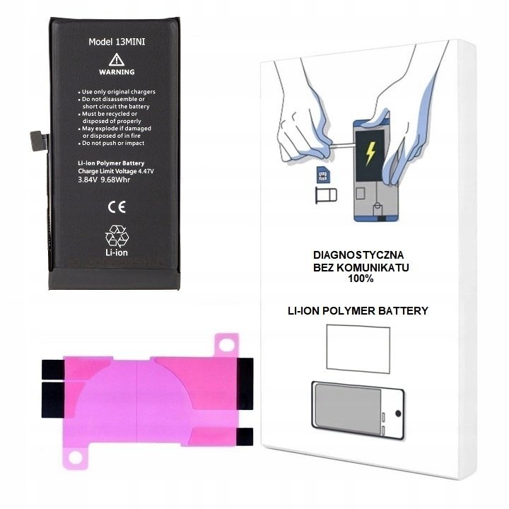 BATERIA DO iPHONE 13 MINI 2438 mAh DIAGNOSTYCZNA BEZ KOMUNIKATU ŚWIEŻA 100%
