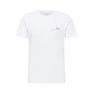 Koszulki męskie - Lee Męski T-shirt z małym logo, Bright White, XXL - miniaturka - grafika 1