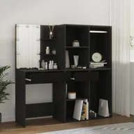 Toaletki - Toaletka z oświetleniem LED i szafkami, czarna Lumarko! - miniaturka - grafika 1