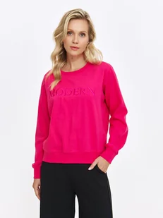 Amarantowa bluza z haftowanym napisem - Bluzy damskie Amarantowa bluza z haftowanym napisem - Bluzy damskie - miniaturka - grafika 1