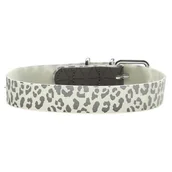 Obroże dla psów - Ecolife HUNTER OBROŻA DLA PSA CONVENIENCE REFLECT GLOW LEOPARD BIAŁA dł 60 szer 2,5cm - miniaturka - grafika 1
