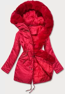 PARKA DAMSKA Z FUTERKIEM CZERWONA (5M762-270) - J.STYLE - Kurtki damskie - miniaturka - grafika 1