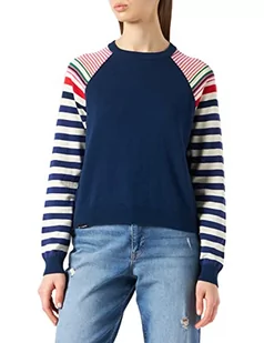 Desigual Sweter damski JERS_epshody Front Plai, niebieski, XS - Swetry damskie - miniaturka - grafika 1