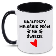 Kubki - Kubek czarny prezent dla miłośnika psów, miłośnik psów, psy, koty + imię, 2 - miniaturka - grafika 1