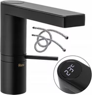 Baterie umywalkowe - Rea Bateria umywalkowa Amar LCD Black Niska B2065 - miniaturka - grafika 1