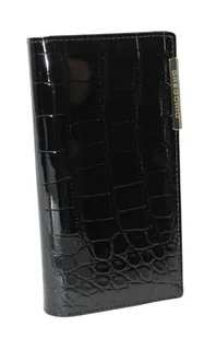 Portfel Damski Skórzany GREGORIO Lakierowany Długi Z Suwakiem Na Zewnątrz BC-124 CZARNY 19,5 x 10 x 3,5 [cm] - Portfele - miniaturka - grafika 1