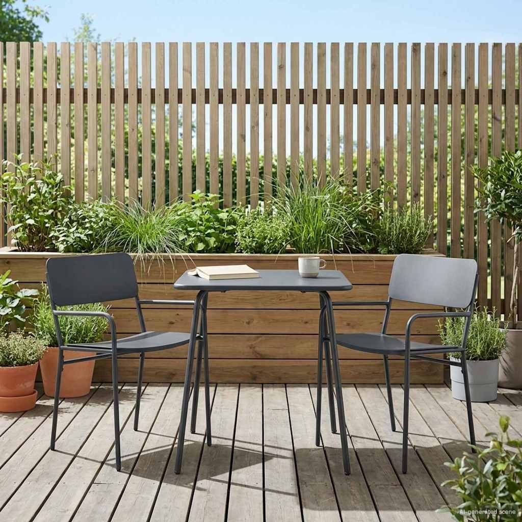 vidaXL Krzesła ogrodowe 2 pcs Antracyt 51 x 55 x 81 cm Stal 42025097