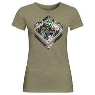 Koszulki i topy damskie - Jack Wolfskin Damski T-shirt Tropical Square T-shirt damski brązowy khaki S - miniaturka - grafika 1