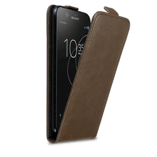 Etui Cadorabo do Sony Xperia XZ1 w kolorze COFFEE BROWN etui na telefon komórkowy z klapką z magnetycznym zamknięciem etui etui ochronne etui z klapką w stylu książki - Etui i futerały do telefonów - miniaturka - grafika 1