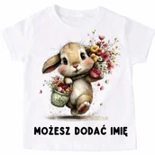 Koszulki dla dziewczynek - Koszulka z zajączkiem na Wielkanoc - wzór zajączek12 - miniaturka - grafika 1