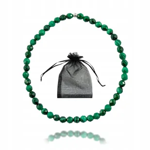 Bransoletka Naturalny Kamień Malachit 4mm bez zapięcia Srebro 925 dł 17cm - Bransoletki - miniaturka - grafika 1