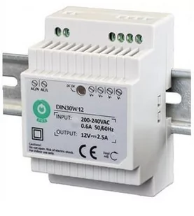 Eura-Tech ZASILACZ DIN DIN30W12 12V 2,5 A DC DIN30W12 12V 2,5 A DC - Akcesoria do domofonów i wideodomofonów - miniaturka - grafika 1