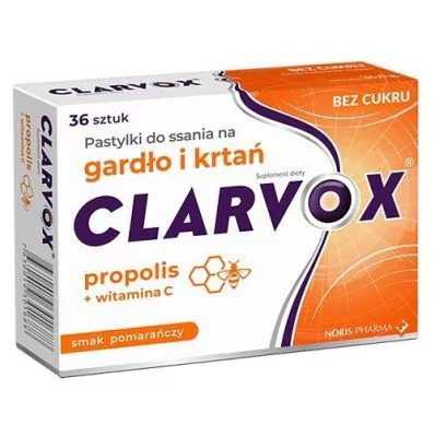 CLARVOX Propolis Pomarańcza pastylek do ssania 36 sztuk
