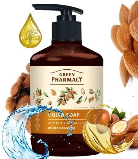 Zielona Apteka Mydło w Płynie MIGDAŁY i Olej ARGANOWY 460ml Green Pharmacy