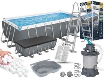 Bestway Basen Ogrodowy Stelażowy 488x244x122 z pompą piaskową 56671 NEW2026
