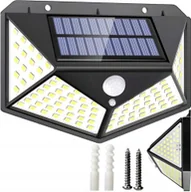 Lampy ogrodowe - Lampa solarna z czujnikiem ruchu zmierzchu 100 led ogrodowa naścienna - miniaturka - grafika 1