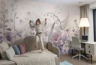 Tapety - Bloom Purple Tapeta Ogród Wielkich Kwiatów Do Pokoju dziecięcego - miniaturka - grafika 1