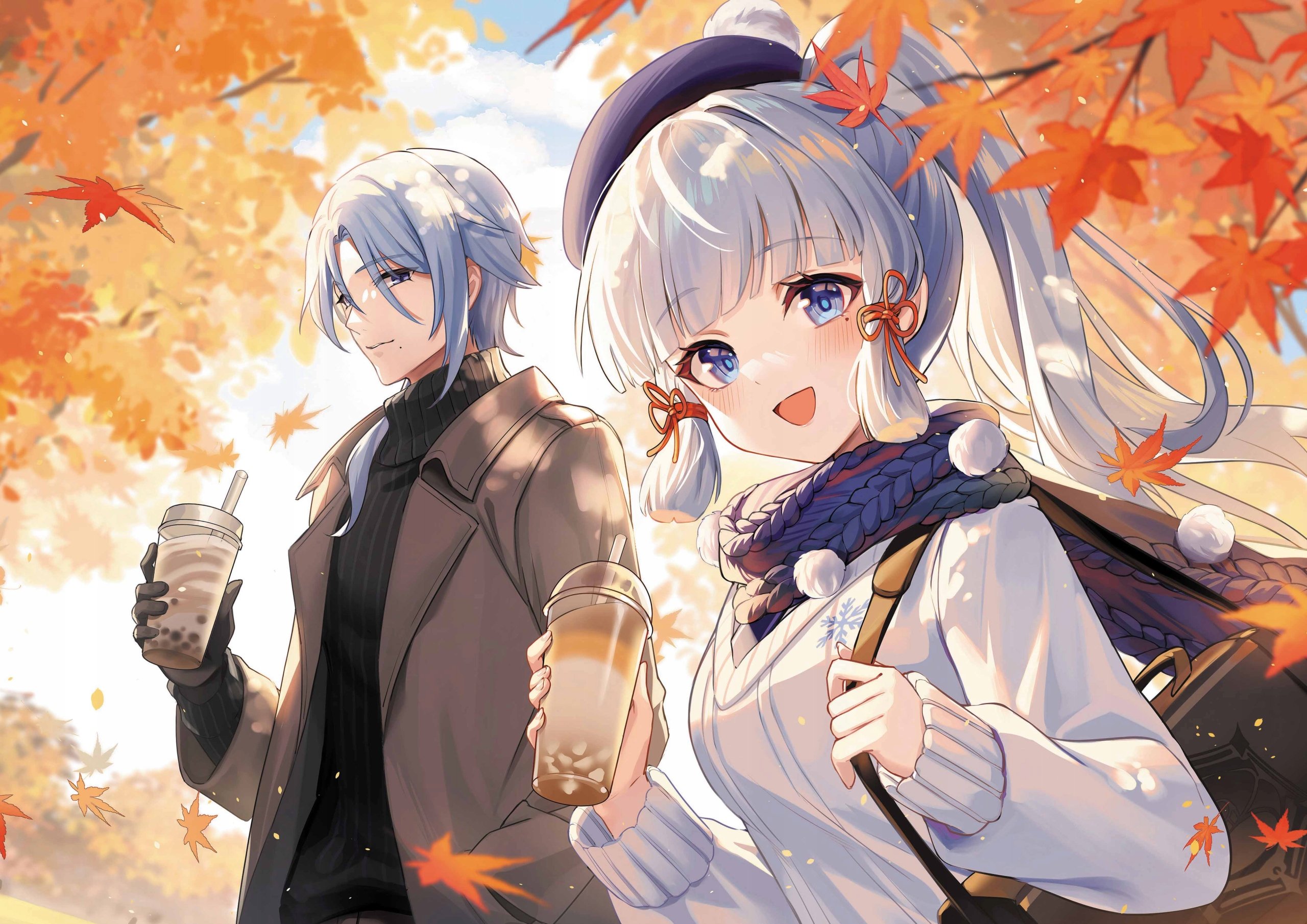 Plakat A3 Genshin Impact Anime Gra Ayaka Ayato