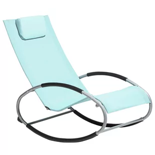 Beliani Krzesło ogrodowe bujane jasnoniebieskie CAMPO 75310 - Fotele i krzesła ogrodowe - miniaturka - grafika 1