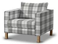 Pokrowce na meble - Dekoria pl pl Pokrowiec na fotel Karlstad krótki krata szaro-biała 89 x 89 x 64 cm Edinburgh 619-115-79 - miniaturka - grafika 1