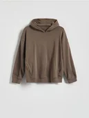 Bluzy dla chłopców - Reserved - Bluza z kapturem - ciemnobrązowy - miniaturka - grafika 1