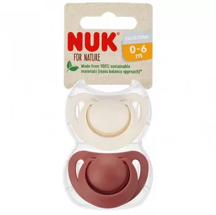 NUK Smoczek silikonowy 0-6m For Nature czerwony op.2 szt. - Smoczki uspokajające - miniaturka - grafika 1