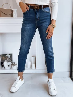 Spodnie damskie - Spodnie damskie jeansowe mom fit COZY ciemnoniebieskie Dstreet UY1740 - grafika 1