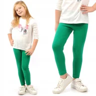 Legginsy - Elastyczne Legginsy Bawełniane Klasyczne Getry Polskie Zielone 146 - miniaturka - grafika 1