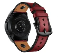 Akcesoria do smartwatchy - UNIWERSALNY PASEK SKÓRZANY DO ZEGARKA 20MM PASUJE DO GALAXY WATCH ACTIVE / 2 40/44 / GALAXY WATCH 42 / 3 41MM / HUAWEI WATCH GT 2 42MM / AMAZFIT BIP.. - miniaturka - grafika 1
