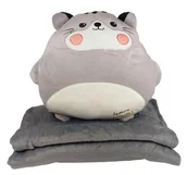 Gadżety dla niej i dla niego - Poduszka + Koc Zestaw 3W1 Pluszak Maskotka Kotek - miniaturka - grafika 1