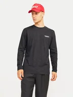 Bluzy męskie - Jack&Jones Longsleeve Alvis 12259735 Czarny Standard Fit - miniaturka - grafika 1