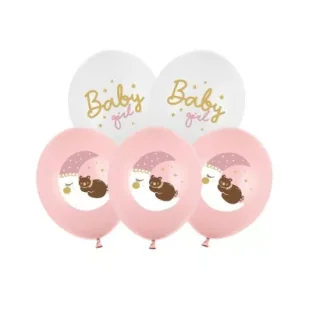 PartyDeco Balony Strong Pastel Baby girl mix 30cm - Baby shower i roczek - miniaturka - grafika 1