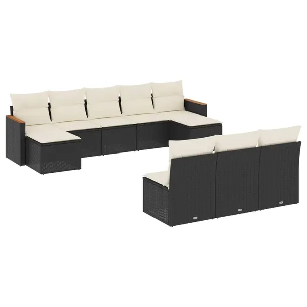 Zestaw wypoczynkowy rattan PE 55x62x69 cm czarny