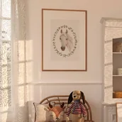 Wyposażenie pokoiku dziecięcego - Plakat dla dzieci retro koń siwek - miniaturka - grafika 1