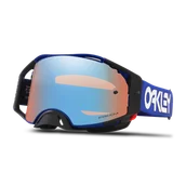 Gogle i okulary motocyklowe - Gogle Cross Oakley Airbrake Moto Niebieski - miniaturka - grafika 1