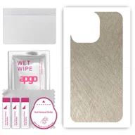 Folie ochronne do telefonów - Folia naklejka skórka strukturalna na TYŁ do Apple iPhone 16 Pro Max - Tytan Srebrny - apgo SKINS - miniaturka - grafika 1