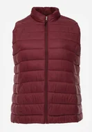 Kamizelki damskie - Bordowa Pikowana Kamizelka Przejściowa ze Stójką Edanwen - miniaturka - grafika 1