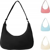 Torebki damskie - TOREBKA NA RAMIĘ DAMSKA CZARNA KLASYCZNA MODNA TORBA POJEMNA PRAKTYCZNA - miniaturka - grafika 1