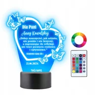 Lampy stojące - Lampka Nocna 3D LED Podziękowania dla Nauczyciela - miniaturka - grafika 1